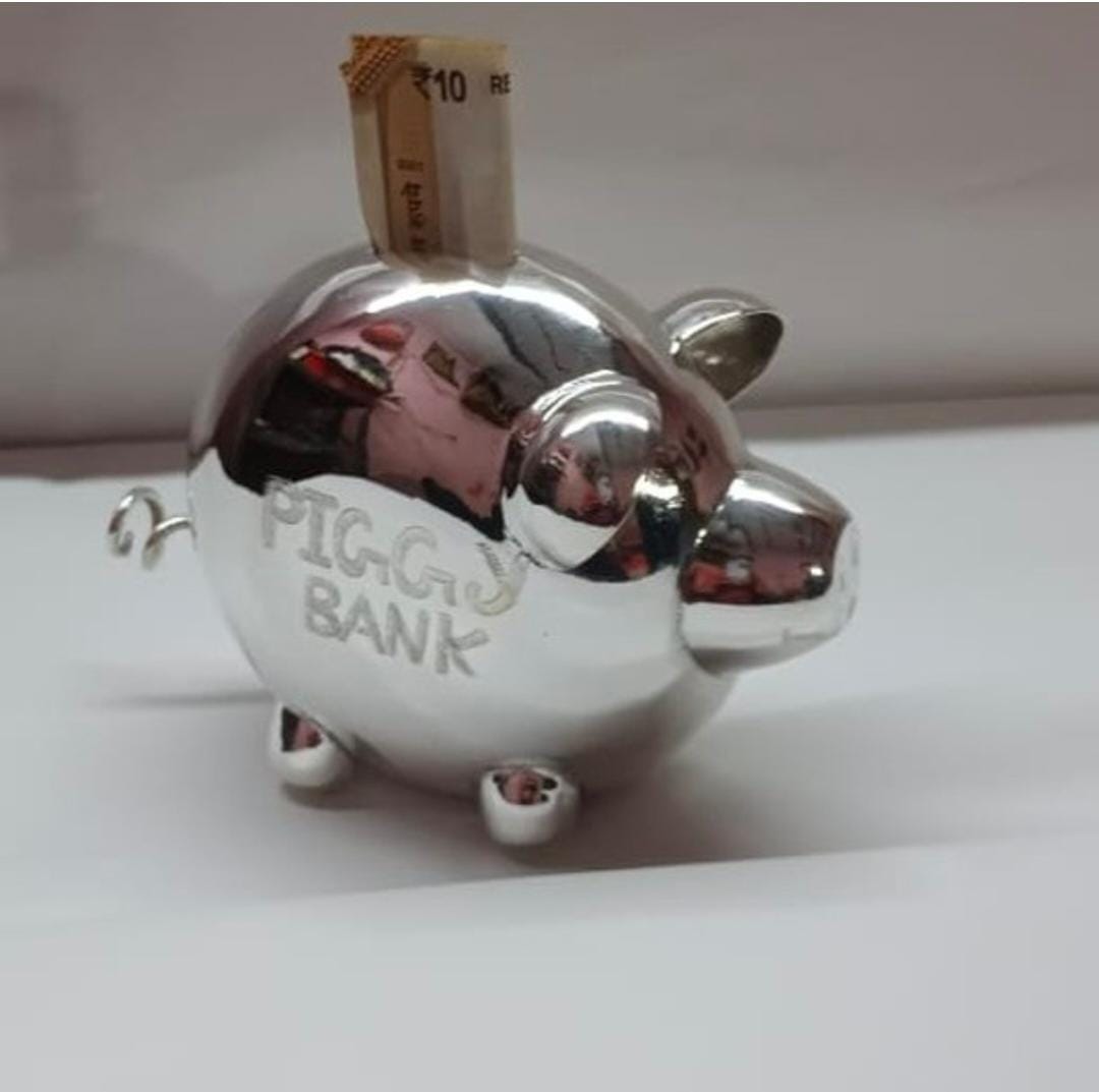 Silver Plated Piggy Bank